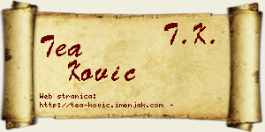 Tea Ković vizit kartica